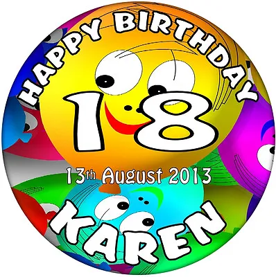 18th Birthday 'Personalised' Birthday Badge -  59mm Button Badge Present • £2.39