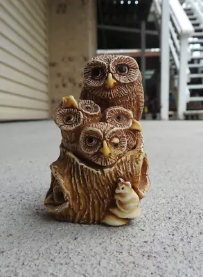 Vintage Siab 1995 Owl Family Trinket Box 3 3/8  Tall • $19.95