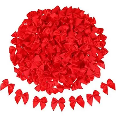 160 Pieces Mini Red And Green Ribbon Bows Christmas Bows For Wedding Birthday Ch • $13.83