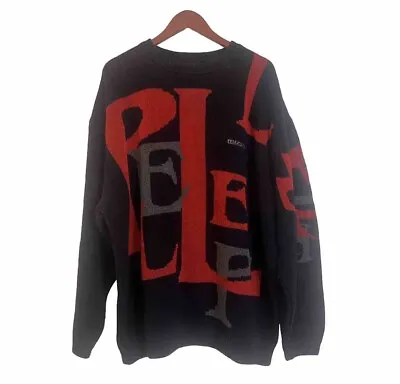 Vintage 90s Pelle Pelle Big Spellout Knit Sweater Hip Hop Marc Buchanan 3XL Y2K • $44.99