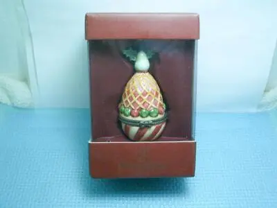 Villeroy & Boch Porcelain Hinged Trinket Box Holiday Ornament NIB • $7.95