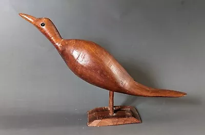 Carved Wood Bird Mid Century Danish Modern Sculpture MCM 9.25  X 1.5  Vintage  • $34.95