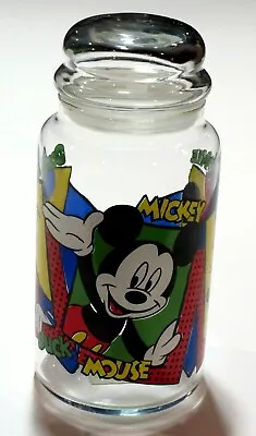 Disney Anchor Hocking Mickey Minnie Donald Cookie/ Candy Glass Jar & Lid Nice!  • $22