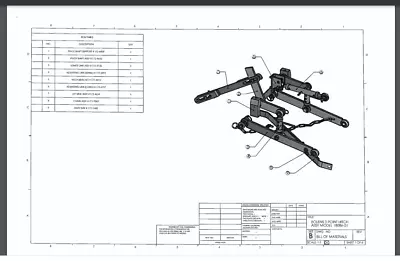 Bolens Tractor 3 Point Hitch Blueprint 18086-01  Fabricate Your Own Hitch • $10.99