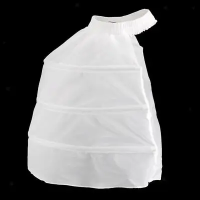 Women  Hoop Skirt Petticoat Bustle 1 Layer Tulle Steel Bones White Length 50cm • £15.37
