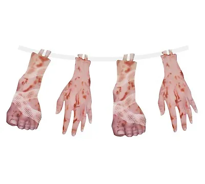 £3.89 • Buy Halloween Severed Feet & Hands Body Parts Party Decorations Prop Scary Garland