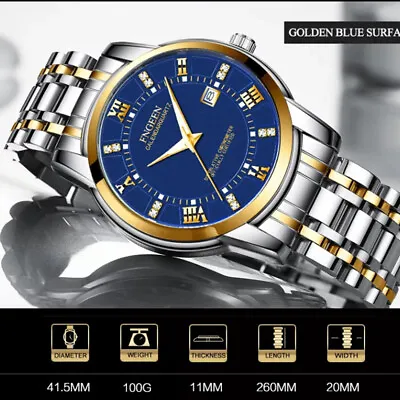 $14.48 • Buy FNGEEN Men's Watch Relojes De Hombre Stainless Steel Quartz Classic Waterproof