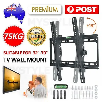 $15.65 • Buy TV Wall Mount Bracket Tilt Slim LCD LED 32 40 42 47 50 55 60 62 65 70 75 80 Inch