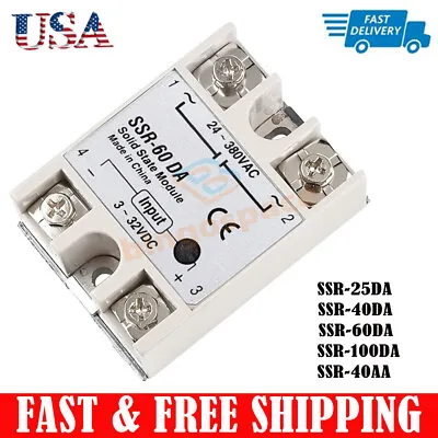 25A/40A/60A/100A SSR-25DA 10DA 40DA 40AA 60DA 100DA Solid State Relay Module US • $7.99