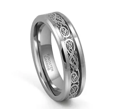 6mm Men's / Woman  Tungsten Carbide Dragon Celtic Loyal Knot  Wedding Ring Band • $22.46