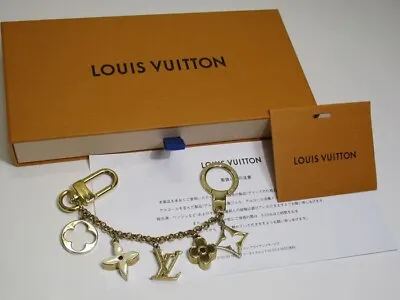 $232 • Buy Authentic LOUIS VUITTON Bag Charm Chain Fleur  De Monogram M65111 Key Ring  F/S