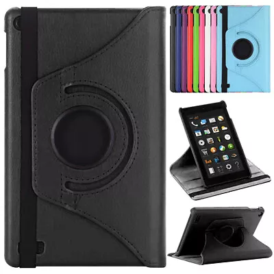 Magnetic Smart Leather Swivel Stand Case For Amazon Kindle Fire HD 8 8th 7th Gen • $12.15