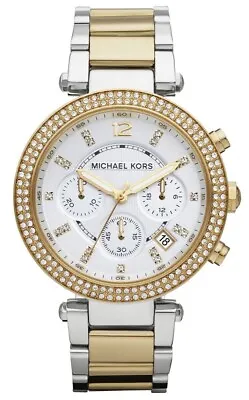MICHAEL KORS MK5626 Parker White Dial Two Tone Stainless Steel Women's Watch • $79.99
