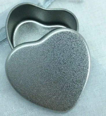 £8.80 • Buy Large Heart Shaped Silver Craft Tin, Jewellery Box Etc -  50ml.