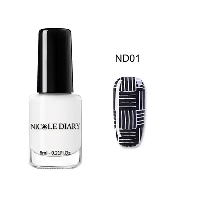 NICOLE DIARY White Stamping Nail Polish  Tips Nail Art DIY Design • $4.17