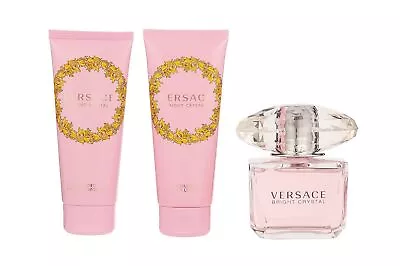 Versace Bright Crystal 1.7 EDT+ 1.7 Shower Gel+ Lotion Womens Gift Set... • $64.99