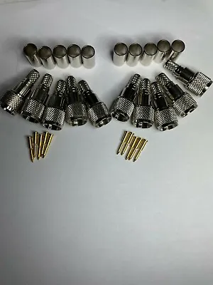 10-Pcs Mini-UHF Male Coax Connector RG-8X LMR-240 Crimp USA Seller • $11.95