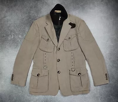 Montecore Men's Overcoat Cotton Pockets Jacket 52 Beige • $135