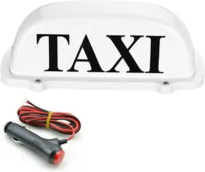 $28.99 • Buy DC 12V Taxi Sign Cab Roof Dome LED Light Lamp Shell Magnetic Base White Drivers 