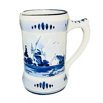 $12.99 • Buy Vintage Delft Mug Porcelain Windmill Flora Hand Painted Holland DP A Ely Pre-Own