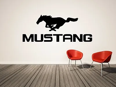 Ford Mustang Horse & Letters Wall Decal Racing American Muscle Car Decor Sticker • $34.95