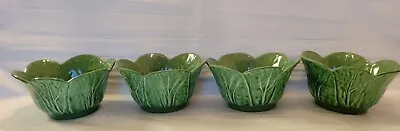 4ct Gardeners Eden Set Melamine Green Cabbage Leaf Fruit Bowls Ice Cream Dipping • $29.99