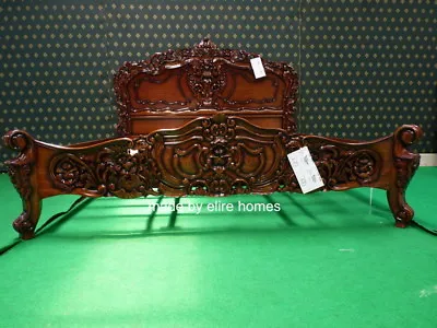 BESPOKE  USA King Size Mahogany French Rococo Bed Designer Baroque Furniture • $1863.78