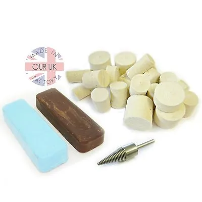 ALUMINIUM METAL POLISHING KIT 23 With Compound & Felts To Create A Mirror Finish • £19.01