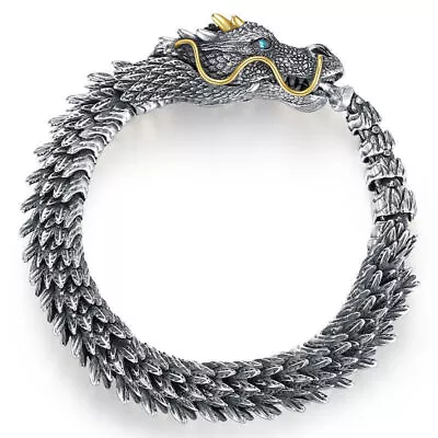 Mens 925 Sterling Silver Dragon Viking Bracelet Men's Bracelet Jewelry Gift • $13.05