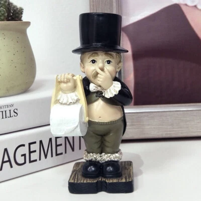 $21.99 • Buy Unique Toilet Butler Statue Toilet Paper Roll Holder Storage Rack Bathroom Decor