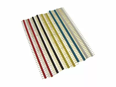 10PCS HQ 40-Pin 2.54mm Straight Male Header 5 Color: Red Black Yellow Blue White • $1.65