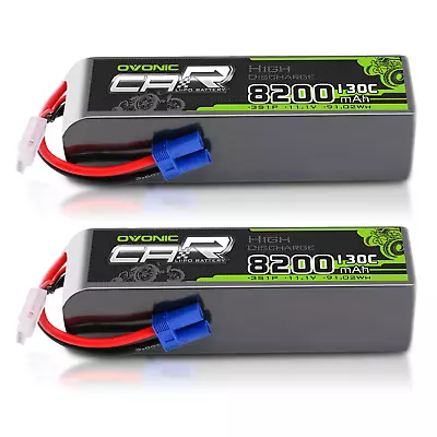 2X Ovonic 11.1V 130C 8200mAh 3S LiPo Battery With EC5 For RC Car Truck Heli Jets • $80.63