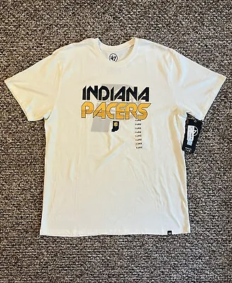 47 Brand NBA Indiana Pacers White Ghost Logo Tee Short Sleeve T-Shirt Size XL • $14.99