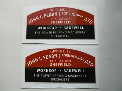 £7.99 • Buy 'john I Fearn', Sheffield/worksop/bakewell. Dealers Decals- (massey Ferguson)