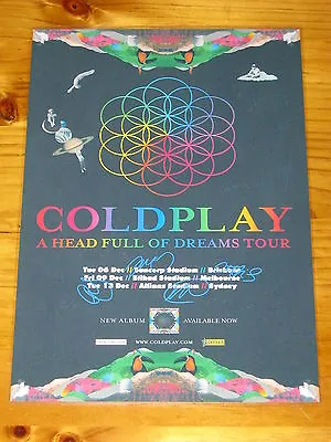 COLDPLAY - A HEAD FULL OF DREAMS -  Australia Tour SIGNED AUTOGRAPHED  Poster • $27.95