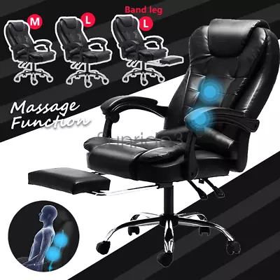 PORIYA Massage Office Chair Executive Gaming Computer Thick PU Leather Footrest • $109.99