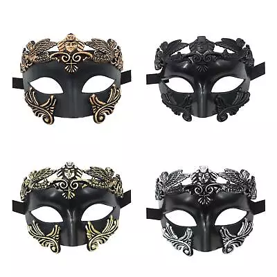 Masquerade Mask Men Opera Half Face Mask For Fancy Dress • £7.34