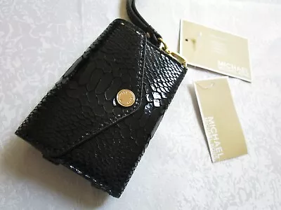 Michael Kors IPhone Wristlet Wallet Black Genuine Leather NWT • £38.60