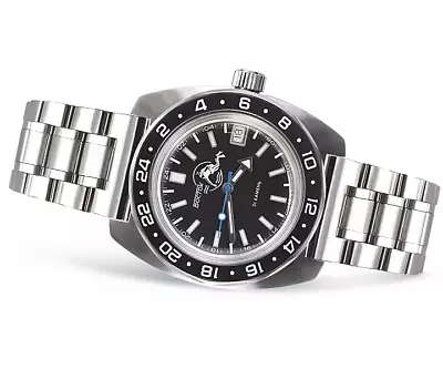 New Mens Automatic Watch Vostok Amphibian 17006B Black Dial  Scuba Dude 20 ATM • $149.90