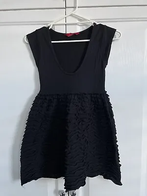 $12 • Buy Tigerlily Dress - Black Babydoll Ruffle Dress - Size 8