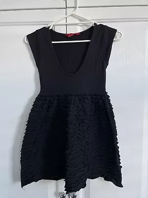 $12 • Buy Tigerlily Dress - Black Babydoll Ruffle Dress - Size 8
