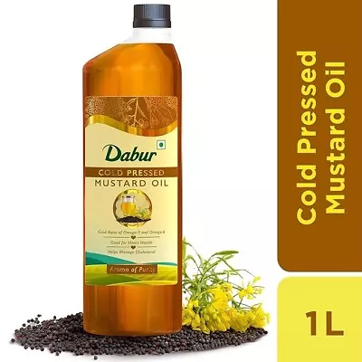 Dabur Cold Pressed Mustard Oil 1L | Healthy Cooking Oil | Goodness Of Omega 3 & • $25