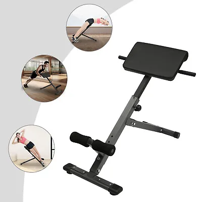 Hyperextension Roman Chair Workouts Sit Up Gym Bench For Home 5-Level Adjustable • $88