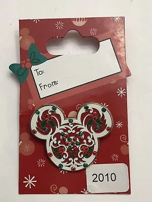 Retired Disney Pin ✿ Mickey Icon Gingerbread House Icing Jewel Merry Christmas • $25.95