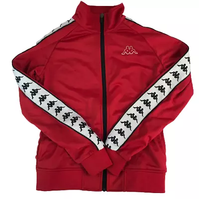 Kappa Red Repeat Logo Zip Up Jacket Size Small • $100