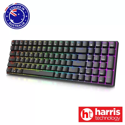 RK ROYAL RK100 KEY WIRELESS Tri Mode RGB Hot Swap Mechanical Keyboard (Black) • $95