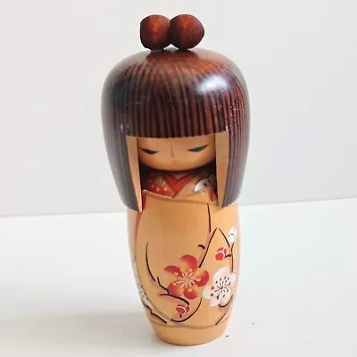 Japanese Wooden Geisha Girl Dream Of Spring Flower Doll Hand Painted 16 Cm High  • £17.77