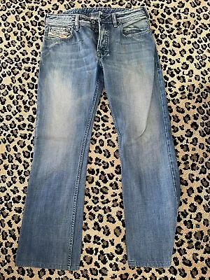 Diesel Jeans Mens 32x32 Boot Cut Zatiny Button Fly Denim Dark Blue Wash 0073N • $20