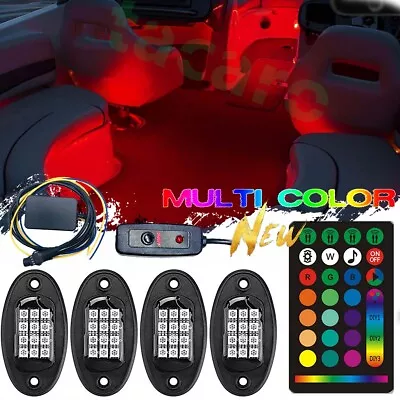 4 Pod LED Light RGB Boat Marine Deck RV Interior Lighting Kit Glow Neon Lamp • $45.99