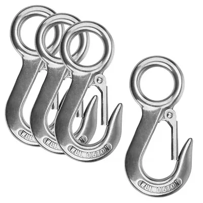 $29.99 • Buy 4 Pack Fast Eye Safety Snap Hook 304 Stainless Steel Spring Hook With 1⅛ Inches 